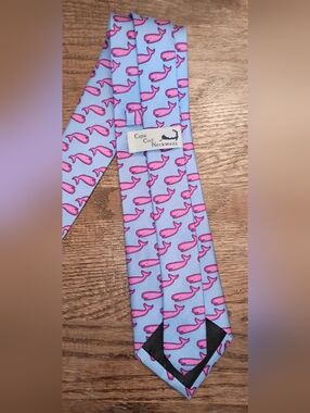 Cape Cod Neckwear Brand Blue Pink All Over Whale Print Tie